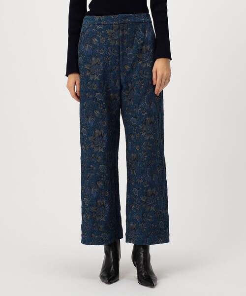 SOULEIADO（ソレイアード）の「コットンポリエステルジャカード セミワイドストレートパンツ（その他パンツ・レディース・ブルー系その他2・36/34）」の3枚目の写真