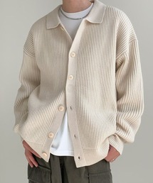 NOWLE（ノウル）の「【NOWLE】ポロネック リブニット カーディガン（カーディガン/ボレロ）」