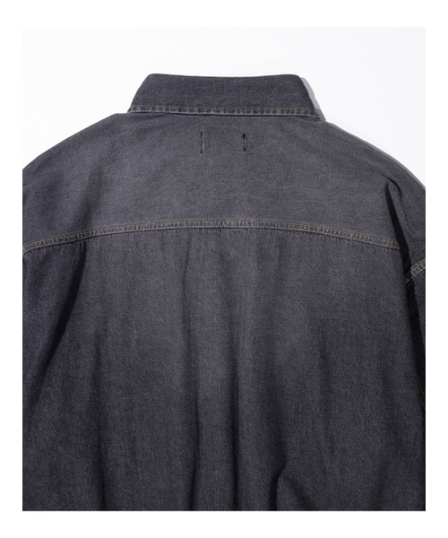 MASSNOUN(マスノウン)の「リラックスウォッシュドデニムポケット長袖シャツMSFST001-BK(シャツ/ブラウス・レディース・その他・MEDIUM/LARGE/X-LARGE)」の6枚目の写真