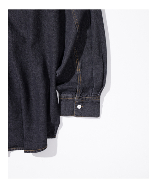 MASSNOUN(マスノウン)の「リラックスウォッシュドデニムポケット長袖シャツMSFST001-BK(シャツ/ブラウス・レディース・その他・MEDIUM/LARGE/X-LARGE)」の7枚目の写真