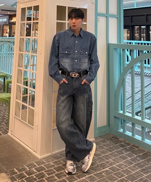 MASSNOUN(マスノウン)の「リラックスウォッシュドデニムポケット長袖シャツMSFST001-BK(シャツ/ブラウス・レディース・その他・MEDIUM/LARGE/X-LARGE)」の11枚目の写真