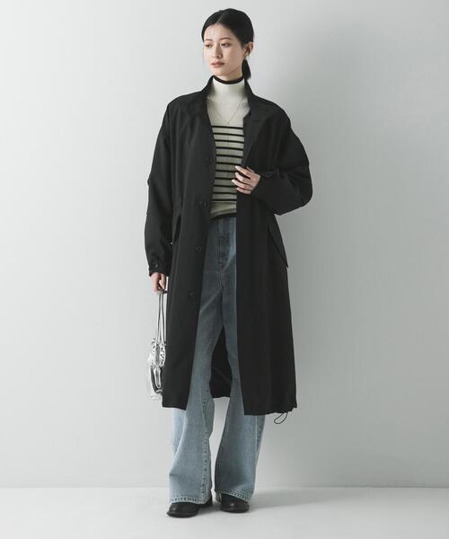 URBAN RESEARCH（アーバンリサーチ）の「『WEB限定』インナーダウン付スタンドカラーロングコート（その他アウター・レディース・ブラック/カーキ・FREE）」の5枚目の写真