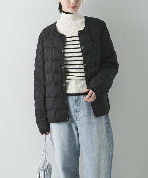 URBAN RESEARCH（アーバンリサーチ）の「『WEB限定』インナーダウン付スタンドカラーロングコート（その他アウター・レディース・ブラック/カーキ・FREE）」の8枚目の写真