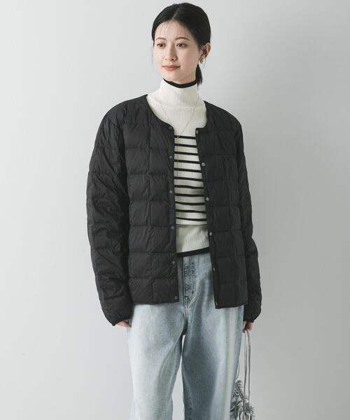 URBAN RESEARCH（アーバンリサーチ）の「『WEB限定』インナーダウン付スタンドカラーロングコート（その他アウター・レディース・ブラック/カーキ・FREE）」の9枚目の写真