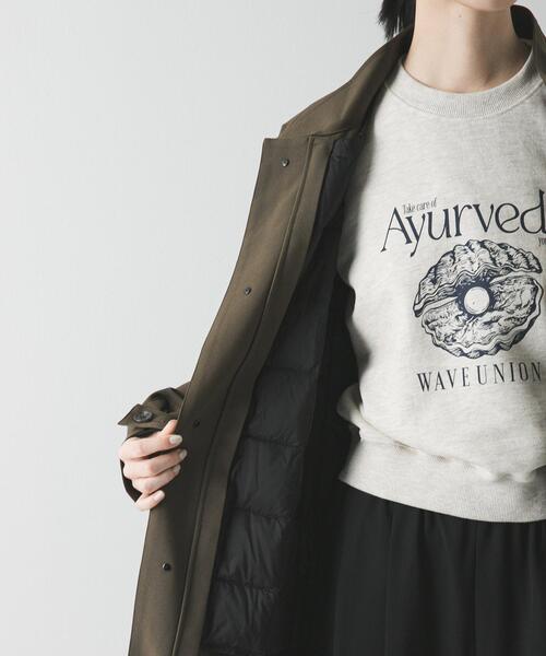 URBAN RESEARCH（アーバンリサーチ）の「『WEB限定』インナーダウン付スタンドカラーロングコート（その他アウター・レディース・ブラック/カーキ・FREE）」の17枚目の写真