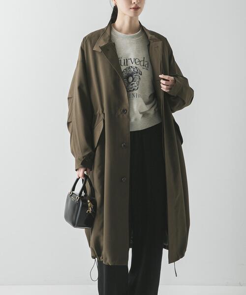 URBAN RESEARCH（アーバンリサーチ）の「『WEB限定』インナーダウン付スタンドカラーロングコート（その他アウター・レディース・ブラック/カーキ・FREE）」の18枚目の写真