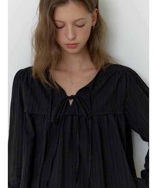 RE_L(リエル)の「Florence ribbon blouse (black)(シャツ/ブラウス・レディース・ブラック・FREE)」の6枚目の写真