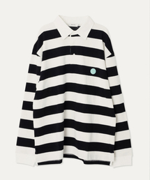 MAYOL（マイヨール）の「ウーブン配色ラグビーTシャツ_ブラック（ポロシャツ）」