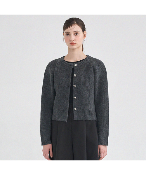 MICANE(ミケーネ)の「レースウールニットカーディガン(カーディガン/ボレロ・レディース・チャコール/クリーム・X-LARGE/SMALL/MEDIUM/LARGE)」の1枚目の写真