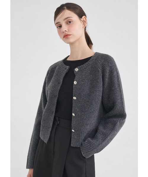 MICANE(ミケーネ)の「レースウールニットカーディガン(カーディガン/ボレロ・レディース・チャコール/クリーム・X-LARGE/SMALL/MEDIUM/LARGE)」の7枚目の写真