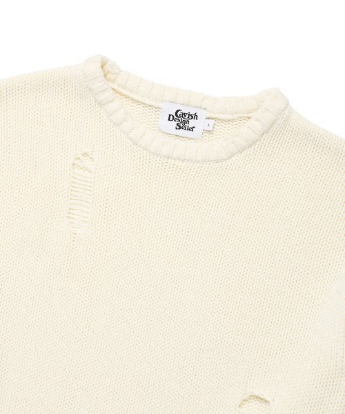 Cavish（カビシ）の「W DAMAGED STAR KNIT CREWNECK IVORY(CV2DFFK601A)（ニット/セーター・レディース・アイボリー・MEDIUM/LARGE）」の3枚目の写真