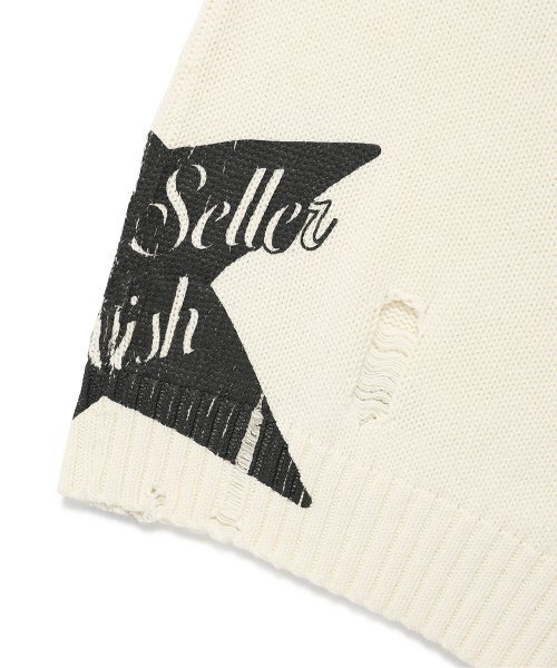 Cavish（カビシ）の「W DAMAGED STAR KNIT CREWNECK IVORY(CV2DFFK601A)（ニット/セーター・レディース・アイボリー・MEDIUM/LARGE）」の5枚目の写真