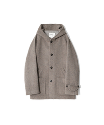 Longgrove Wool Hood Half Coat Melange Beige
