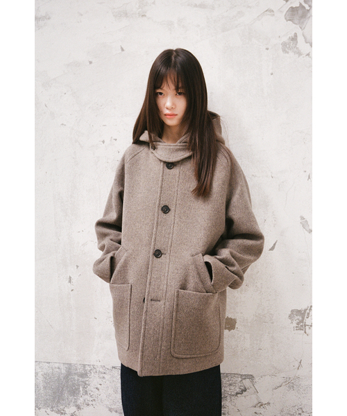 HORLISUN(ホーリーサン)の「Longgrove Wool Hood Half Coat Melange Beige(チェスターコート・メンズ・その他・MEDIUM/LARGE/SMALL)」の4枚目の写真