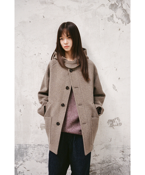 HORLISUN(ホーリーサン)の「Longgrove Wool Hood Half Coat Melange Beige(チェスターコート・メンズ・その他・MEDIUM/LARGE/SMALL)」の5枚目の写真