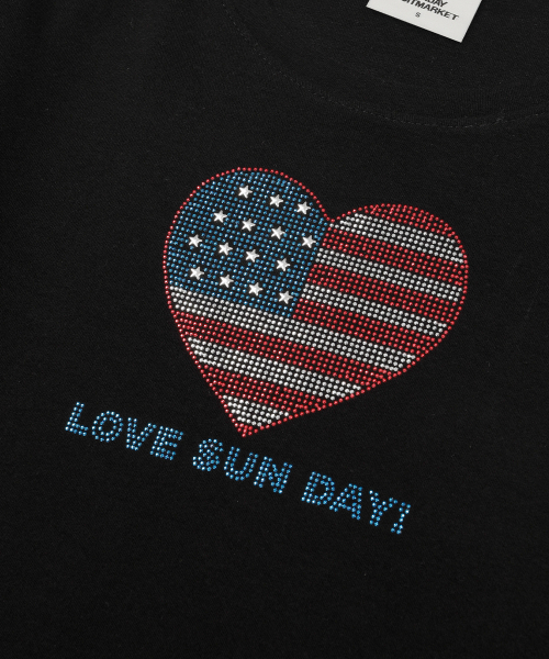 SUNDAY FRUIT MARKET(サンデーフルーツマーケット)の「W) HEART BLING LS TEE BLACK(Tシャツ/カットソー・レディース・その他・SMALL/MEDIUM)」の4枚目の写真