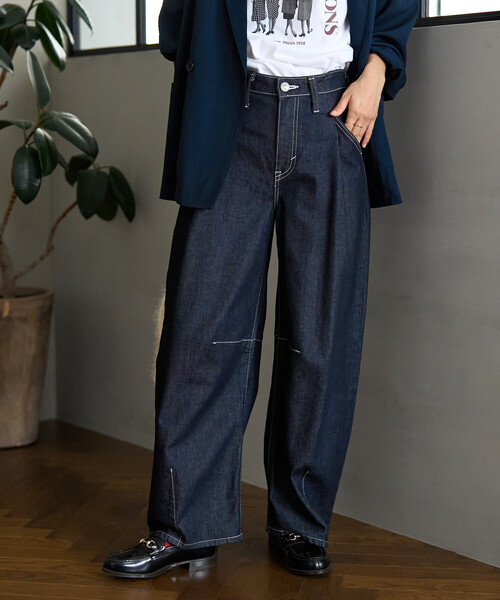 SOMETHING × FREAK'S STORE/サムシング 別注 TUCK CURVE WIDE DENIM