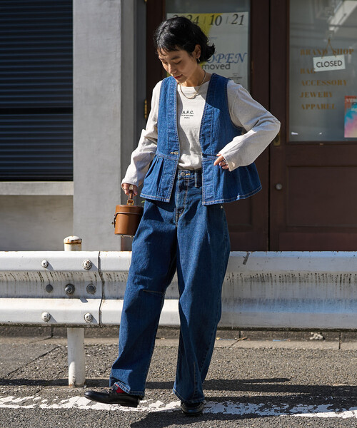SOMETHING × FREAK'S STORE/サムシング 別注 TUCK CURVE WIDE DENIM