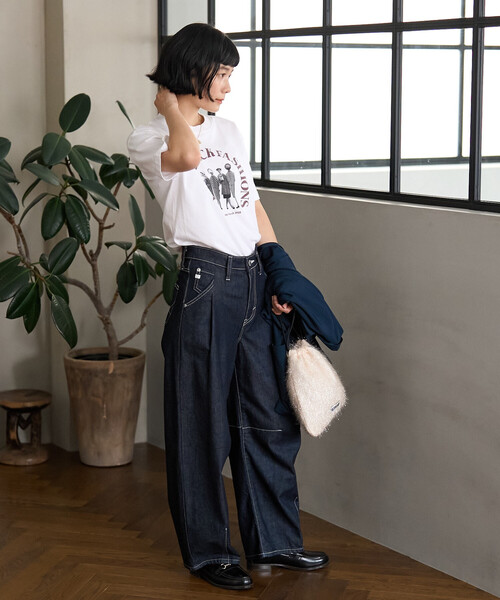 SOMETHING × FREAK'S STORE/サムシング 別注 TUCK CURVE WIDE DENIM