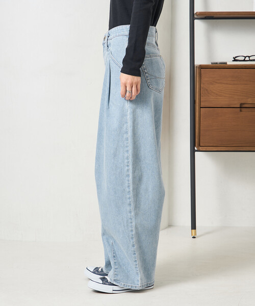 SOMETHING × FREAK'S STORE/サムシング 別注 TUCK CURVE WIDE DENIM