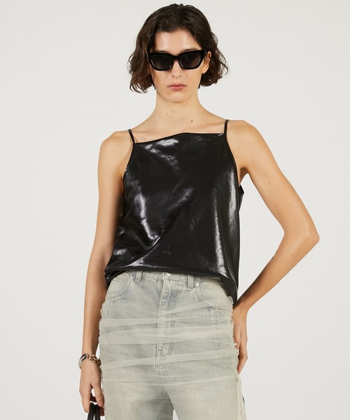 PRANK PROJECT(プランクプロジェクト)の「レザーサテンキャミ / Leather Satin Camisole(キャミソール・レディース・ブラック/ブラウン・FREE)」の15枚目の写真
