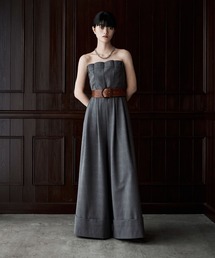 etoll. | チェック柄ベアトップパンツドレス(パンツドレス)