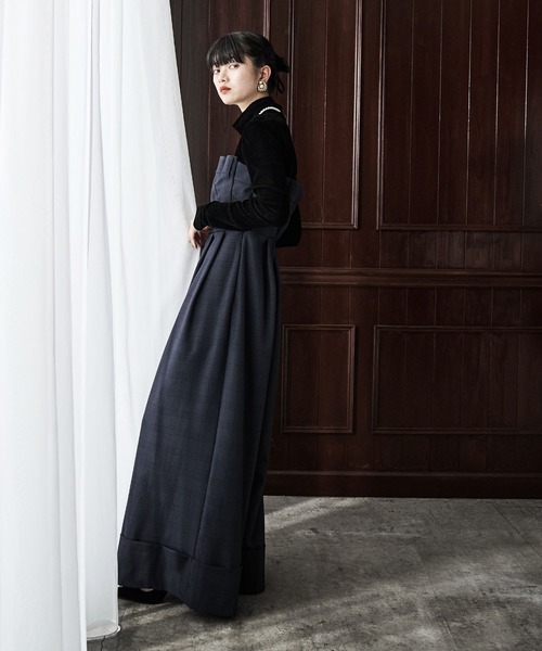 etoll.（エトル）の「チェック柄ベアトップパンツドレス（パンツドレス・レディース・ネイビー/グレー・S/M）」の4枚目の写真