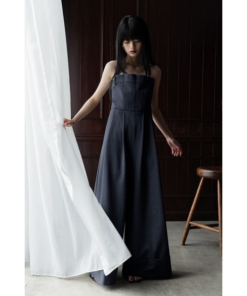 etoll.（エトル）の「チェック柄ベアトップパンツドレス（パンツドレス・レディース・ネイビー/グレー・S/M）」の12枚目の写真