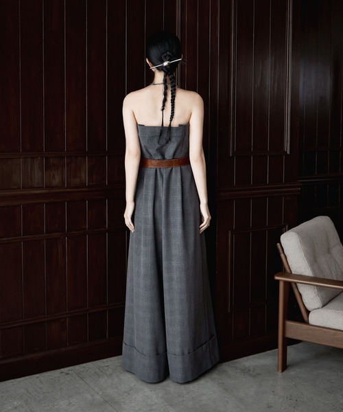 etoll.（エトル）の「チェック柄ベアトップパンツドレス（パンツドレス・レディース・ネイビー/グレー・S/M）」の17枚目の写真