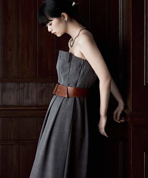 etoll.（エトル）の「チェック柄ベアトップパンツドレス（パンツドレス・レディース・ネイビー/グレー・S/M）」の18枚目の写真