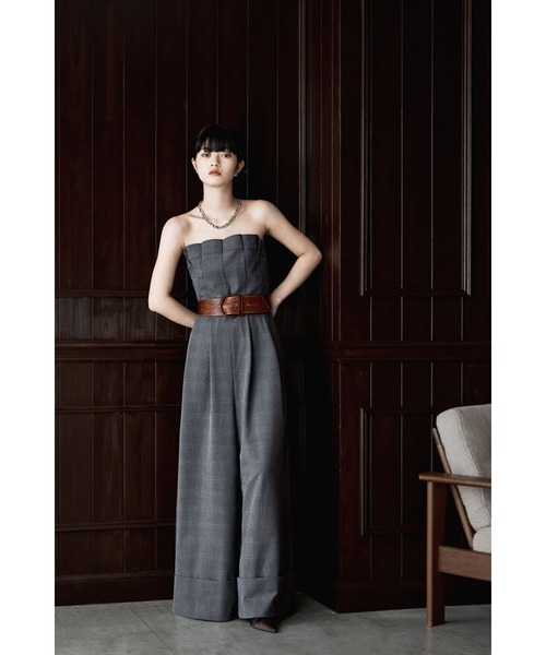 etoll.（エトル）の「チェック柄ベアトップパンツドレス（パンツドレス・レディース・ネイビー/グレー・S/M）」の19枚目の写真