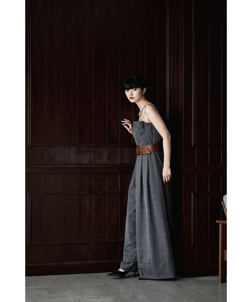 etoll.（エトル）の「チェック柄ベアトップパンツドレス（パンツドレス・レディース・ネイビー/グレー・S/M）」の20枚目の写真