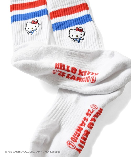 sanrio（サンリオ）の「サンリオキャラクターズ × ホームゲーム [HOMEGAME] -  ハローキティー 靴下 ソックス [HELLO KITTY LINE SOCKS HG251710]（ソックス/靴下・レディース・ホワイト・23-25cm）」の2枚目の写真