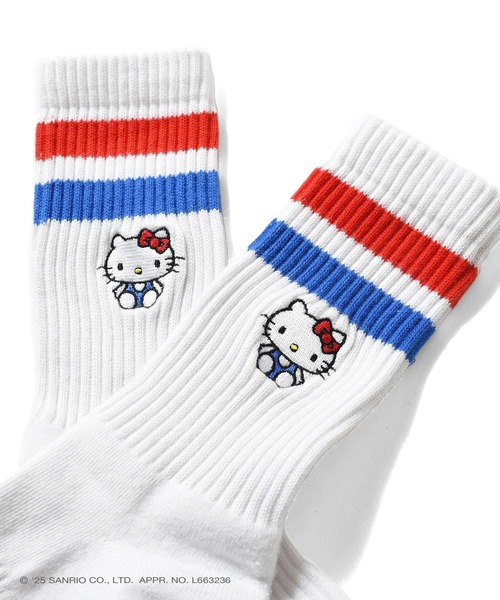 sanrio（サンリオ）の「サンリオキャラクターズ × ホームゲーム [HOMEGAME] -  ハローキティー 靴下 ソックス [HELLO KITTY LINE SOCKS HG251710]（ソックス/靴下・レディース・ホワイト・23-25cm）」の3枚目の写真