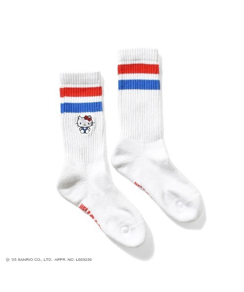 sanrio（サンリオ）の「サンリオキャラクターズ × ホームゲーム [HOMEGAME] -  ハローキティー 靴下 ソックス [HELLO KITTY LINE SOCKS HG251710]（ソックス/靴下・レディース・ホワイト・23-25cm）」の5枚目の写真