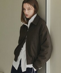 IHR（アイエイチアール）の「ウールキルティングジャンパー / ブラウン（ダウンジャケット/コート）」