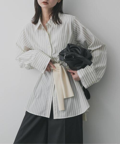 SENSE OF PLACE by URBAN RESEARCH（センスオブプレイスバイアーバンリサーチ）の「『イージーケア』レイヤードカフスルーズシャツ（シャツ/ブラウス・レディース・ライトブルー/ブルー系その他/ホワイト系その他・ONE）」の2枚目の写真