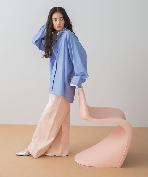 SENSE OF PLACE by URBAN RESEARCH（センスオブプレイスバイアーバンリサーチ）の「『イージーケア』レイヤードカフスルーズシャツ（シャツ/ブラウス・レディース・ブルー系その他/ライトブルー/ホワイト系その他・ONE）」の7枚目の写真