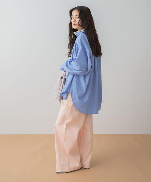 SENSE OF PLACE by URBAN RESEARCH（センスオブプレイスバイアーバンリサーチ）の「『イージーケア』レイヤードカフスルーズシャツ（シャツ/ブラウス・レディース・ブルー系その他/ライトブルー/ホワイト系その他・ONE）」の10枚目の写真