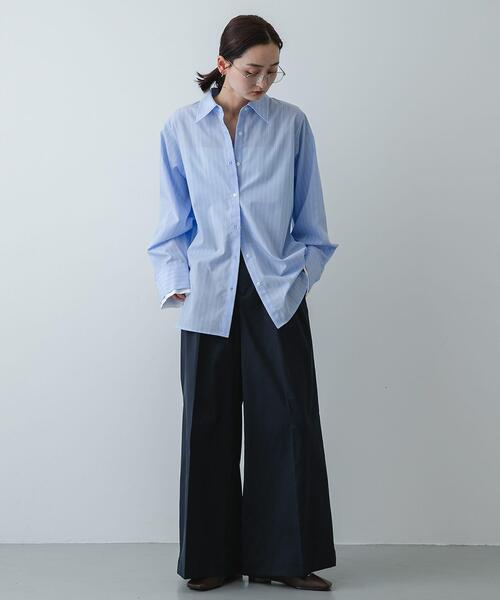 SENSE OF PLACE by URBAN RESEARCH（センスオブプレイスバイアーバンリサーチ）の「『イージーケア』レイヤードカフスルーズシャツ（シャツ/ブラウス・レディース・ブルー系その他/ライトブルー/ホワイト系その他・ONE）」の17枚目の写真