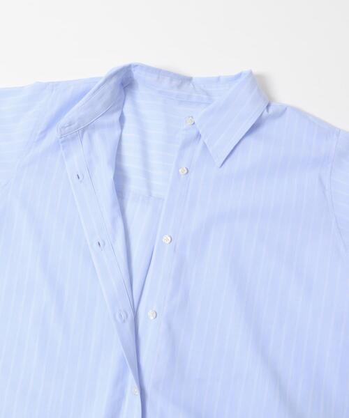 SENSE OF PLACE by URBAN RESEARCH（センスオブプレイスバイアーバンリサーチ）の「『イージーケア』レイヤードカフスルーズシャツ（シャツ/ブラウス・レディース・ライトブルー/ブルー系その他/ホワイト系その他・ONE）」の7枚目の写真