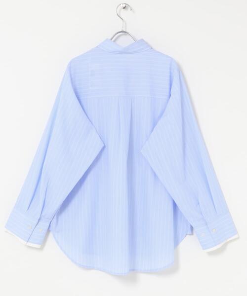SENSE OF PLACE by URBAN RESEARCH（センスオブプレイスバイアーバンリサーチ）の「『イージーケア』レイヤードカフスルーズシャツ（シャツ/ブラウス・レディース・ライトブルー/ブルー系その他/ホワイト系その他・ONE）」の9枚目の写真