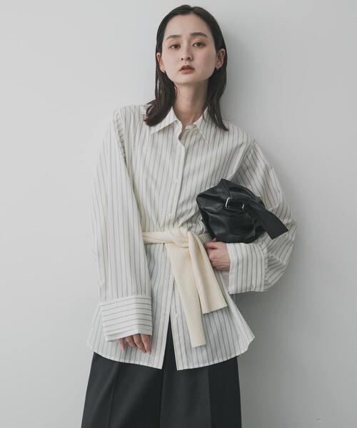 SENSE OF PLACE by URBAN RESEARCH（センスオブプレイスバイアーバンリサーチ）の「『イージーケア』レイヤードカフスルーズシャツ（シャツ/ブラウス・レディース・ライトブルー/ブルー系その他/ホワイト系その他・ONE）」の13枚目の写真