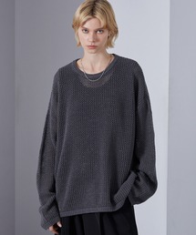 Loose/ルース（ルース）の「シアーメッシュ ラメクルーネックニット（ニット/セーター）」
