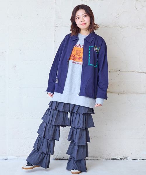 MARKEY'S(マーキーズ)の「ナガソデリブロンティー/おとな(Tシャツ/カットソー・レディース・杢グレー/ブルー/オフホワイト/テラコッタ・170cm)」の15枚目の写真