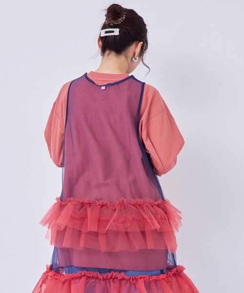 MARKEY'S(マーキーズ)の「ナガソデリブロンティー/おとな(Tシャツ/カットソー・レディース・杢グレー/ブルー/オフホワイト/テラコッタ・170cm)」の21枚目の写真