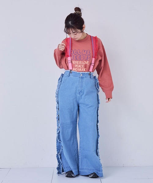 MARKEY'S(マーキーズ)の「ナガソデリブロンティー/おとな(Tシャツ/カットソー・レディース・杢グレー/ブルー/オフホワイト/テラコッタ・170cm)」の17枚目の写真