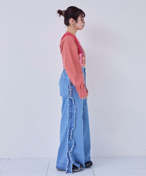 MARKEY'S(マーキーズ)の「ナガソデリブロンティー/おとな(Tシャツ/カットソー・レディース・杢グレー/ブルー/オフホワイト/テラコッタ・170cm)」の19枚目の写真