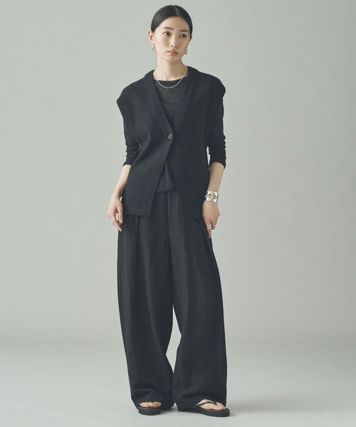 Curensology（カレンソロジー）の「Curensology(カレンソロジー)/リネンウールスタッズパンツ（その他パンツ・レディース・ベージュ/ブラック・38/36）」の20枚目の写真