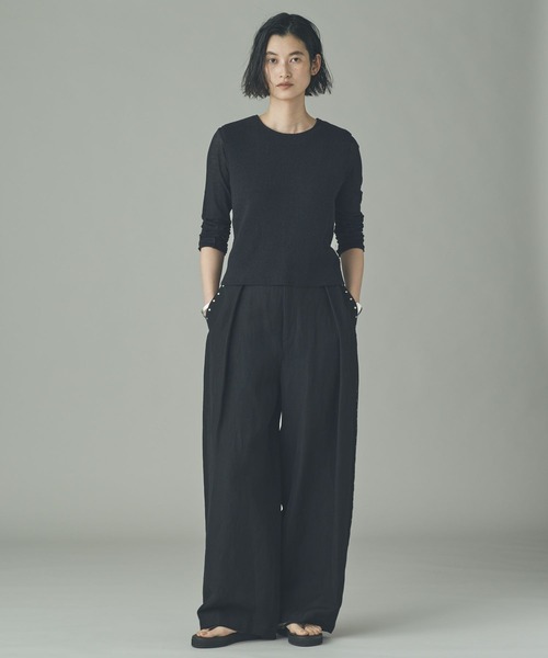 Curensology（カレンソロジー）の「Curensology(カレンソロジー)/リネンウールスタッズパンツ（その他パンツ・レディース・ベージュ/ブラック・38/36）」の18枚目の写真